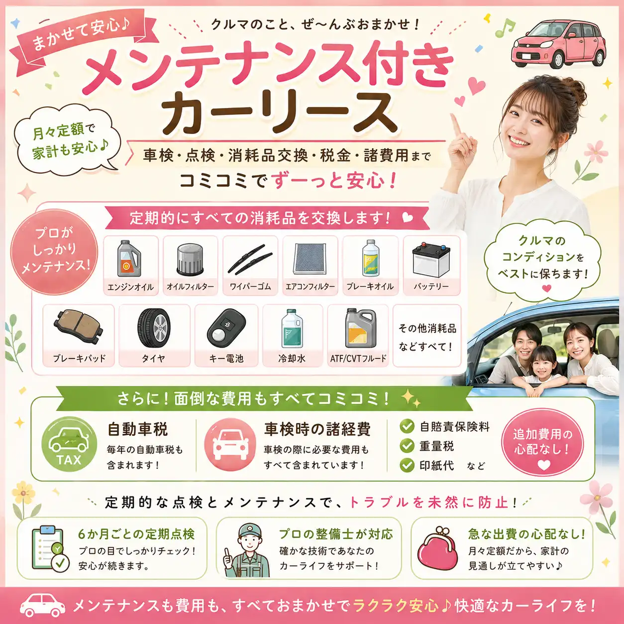 安心コミコミプラン(メンテナンス付きカーリース)