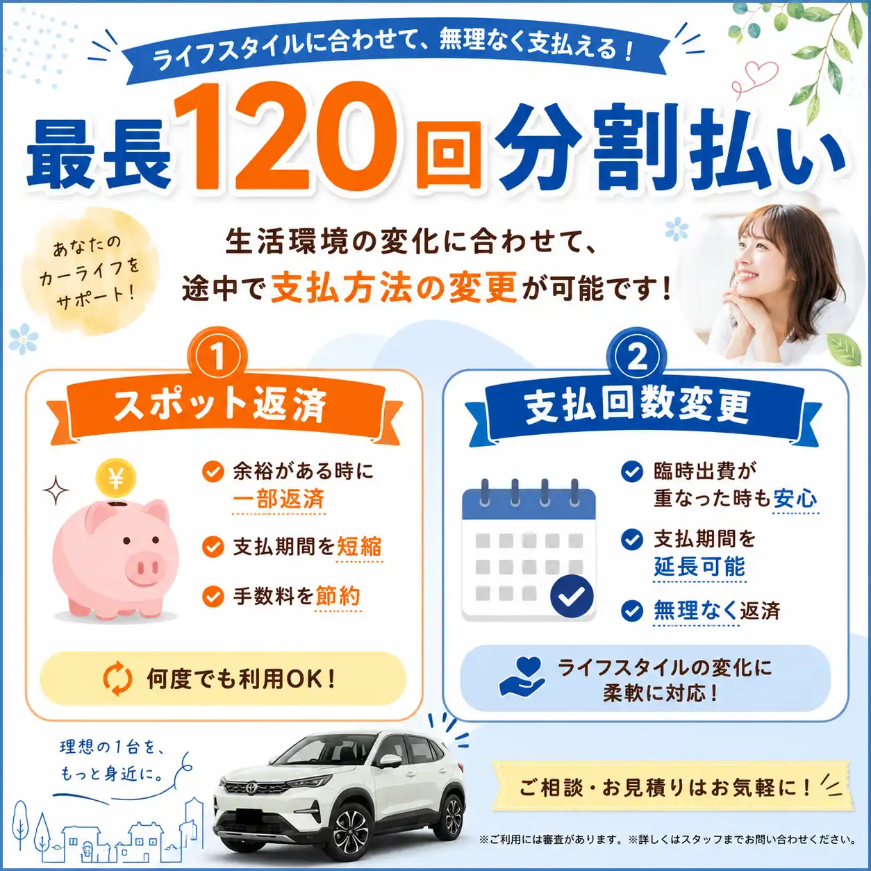 安心カジュアルプラン(最長120回払オートローン)