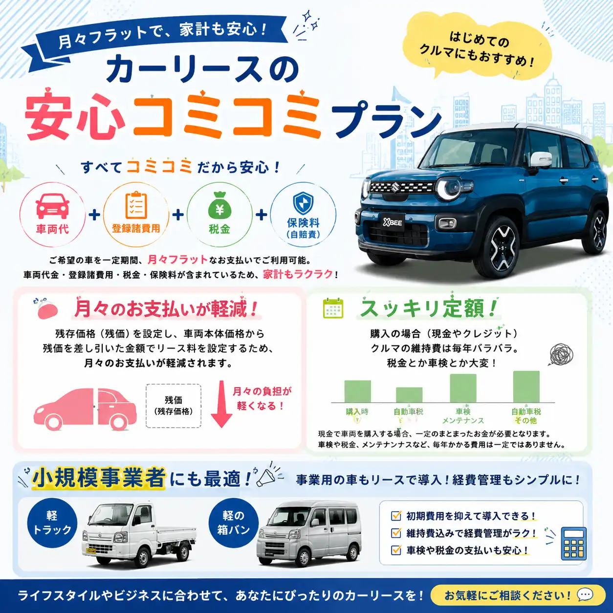 安心コミコミプラン（カーリース） | 【公式】村上モータース（今治 