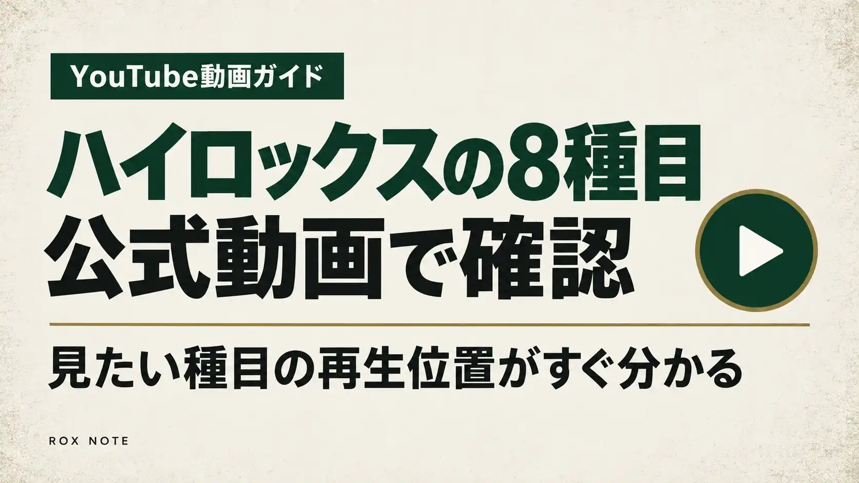 HYROXの8種目を動画で確認|公式動画のタイムスタンプ付きガイド